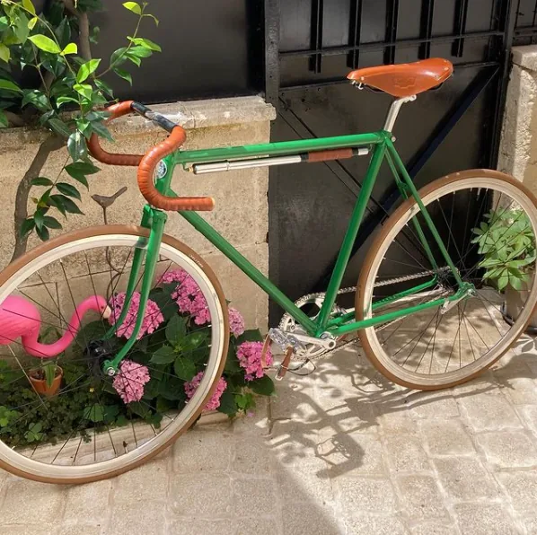 Vélo vert au style urbain